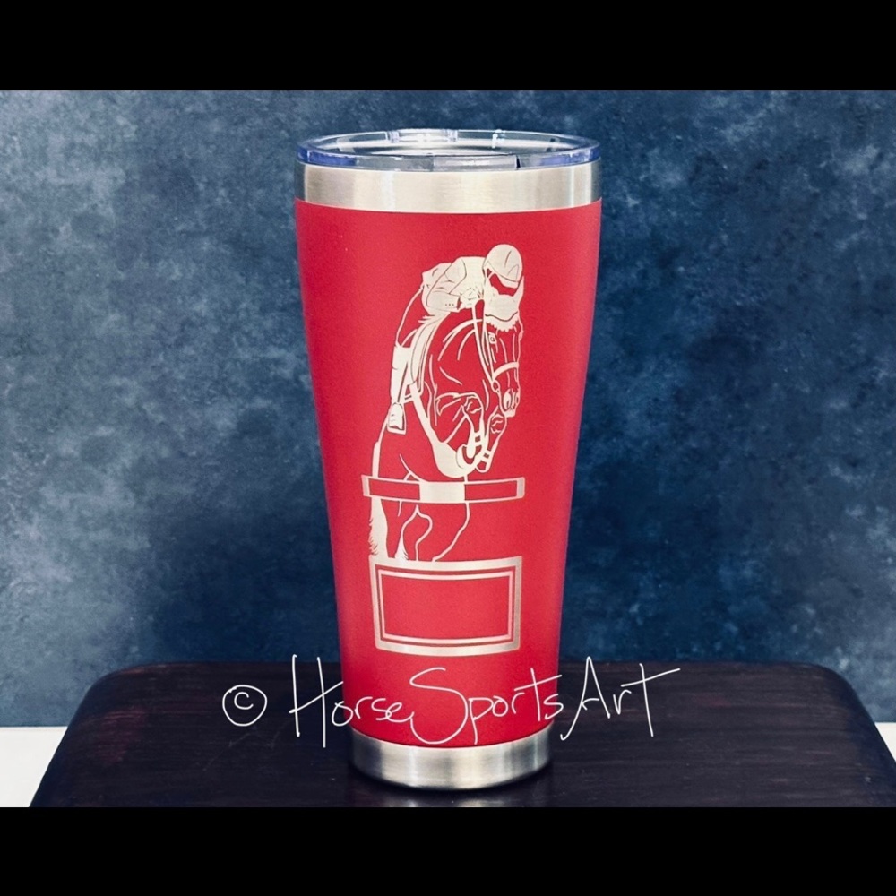 Horse Insulated 30 oz Travel Tumbler Mug Hunter Show Jumper Pony Original Art